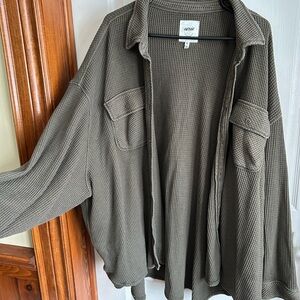 Green Aerie Waffle Button Up - Size XXL